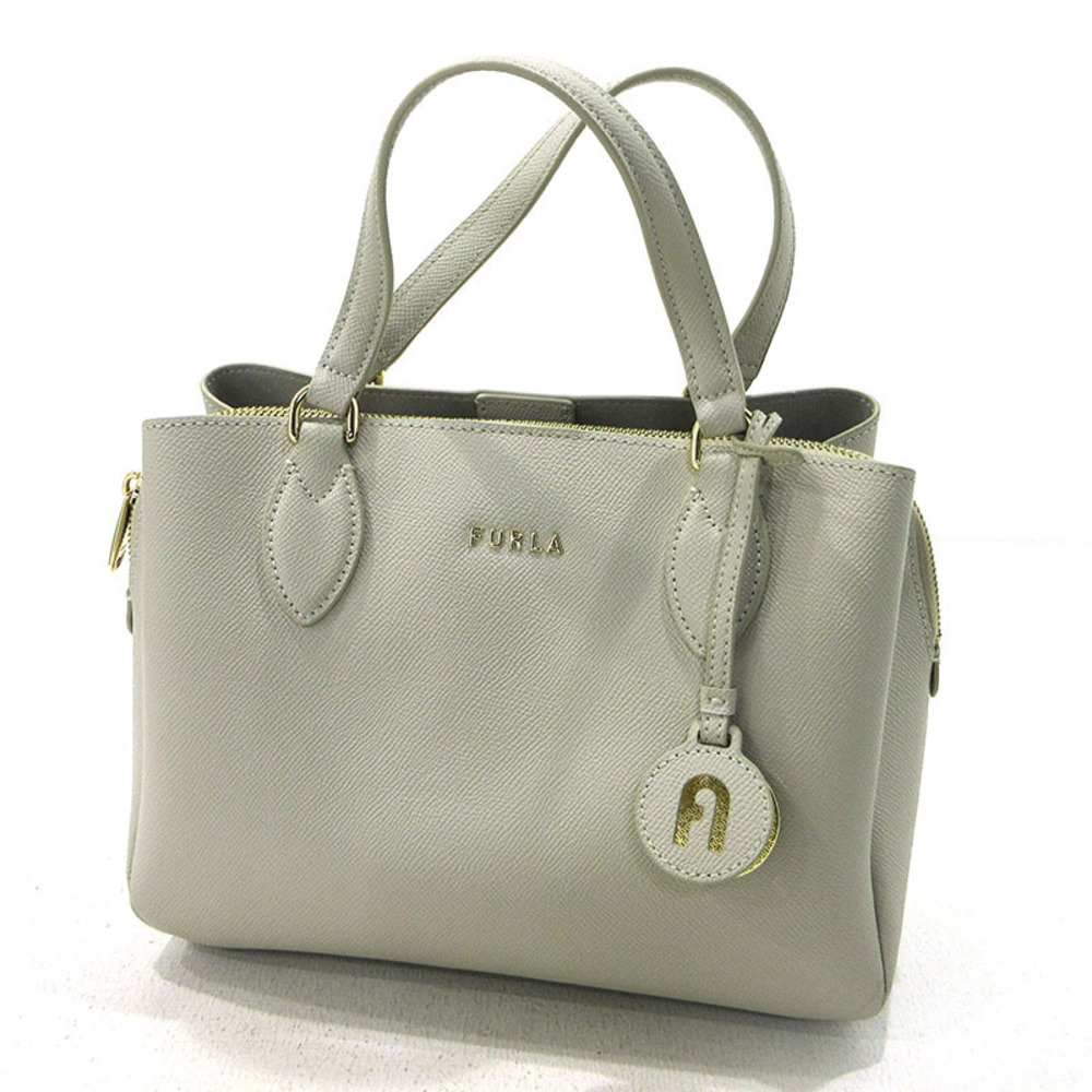 Furla Minerva Shoulder Bag Tote Beige
